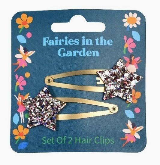 GLITTER STAR HAIR CLIPS - SET OF 2 | REX LONDON