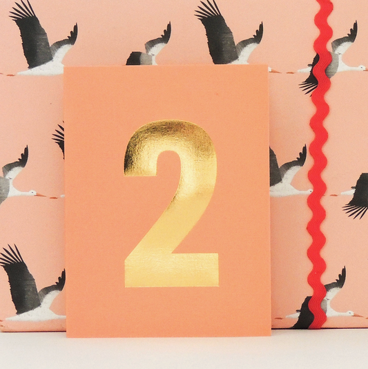 MINI GOLD FOILED TWO CARD - PEACH | KALI STILEMAN