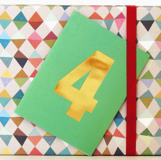 MINI GOLD FOILED FOUR CARD - SEA GREEN | KALI STILEMAN