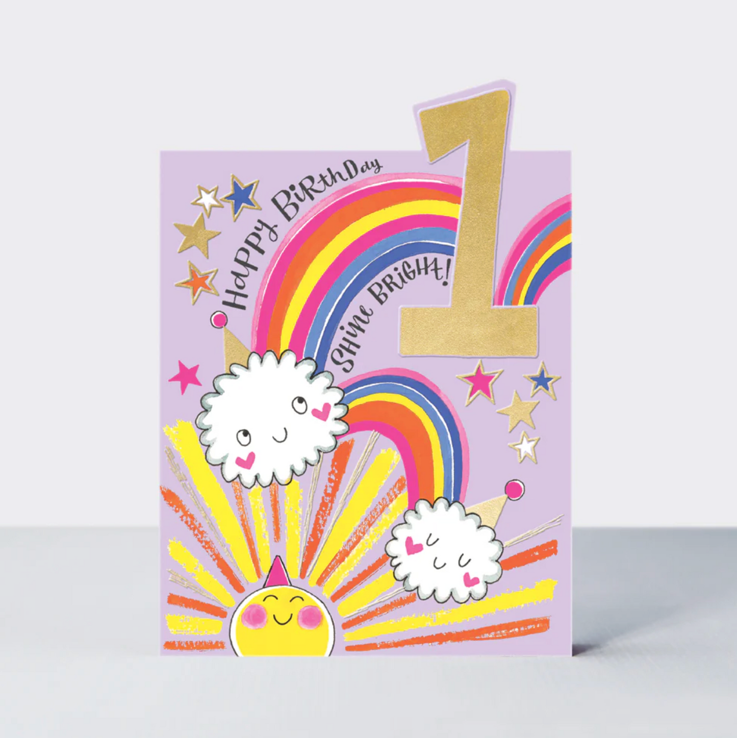 TIPTOES - AGE 1 GIRL RAINBOW BIRTHDAY CARD | RACHEL ELLEN