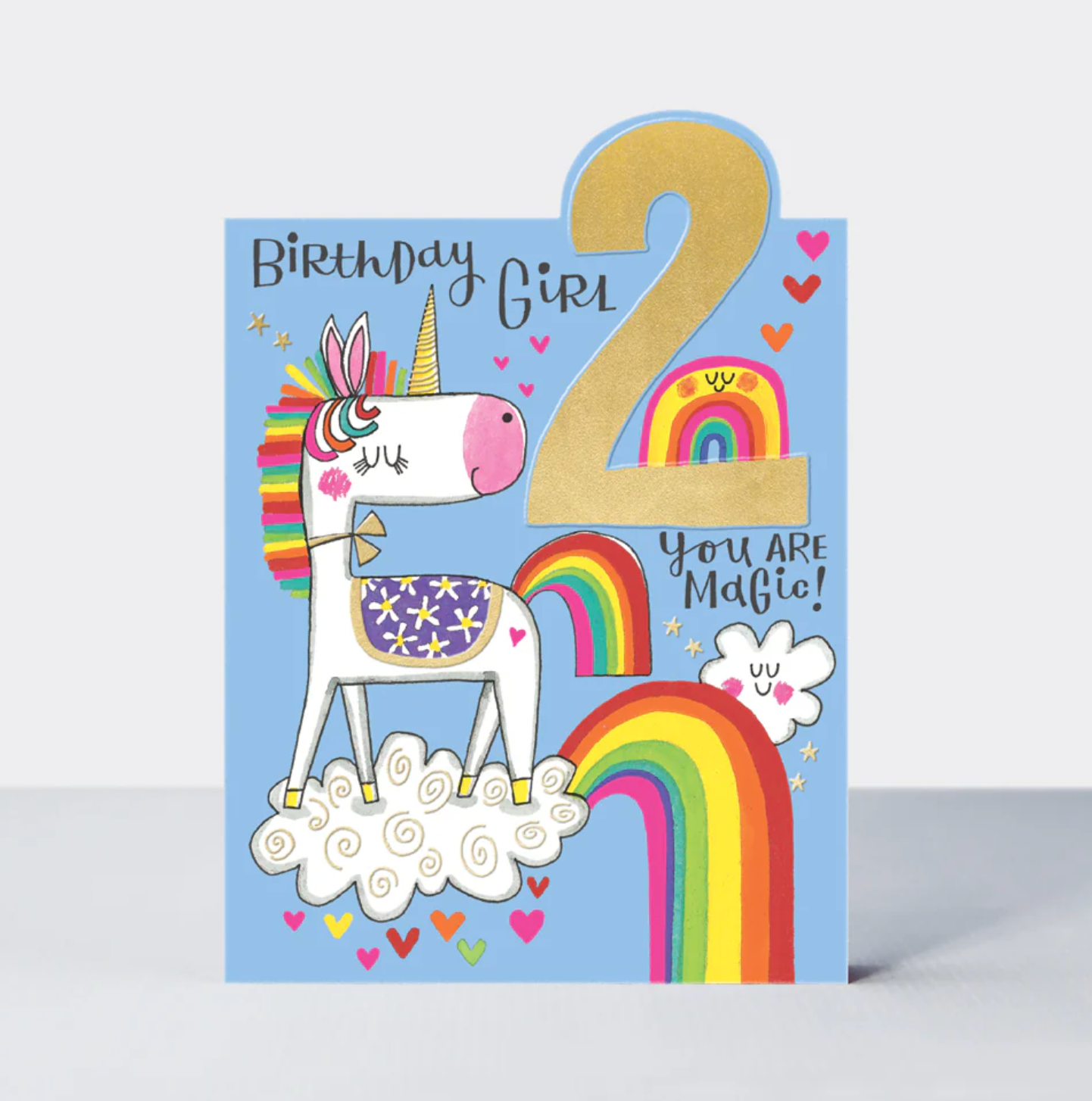 TIPTOES - AGE 2 GIRL UNICORN BIRTHDAY CARD | RACHEL ELLEN
