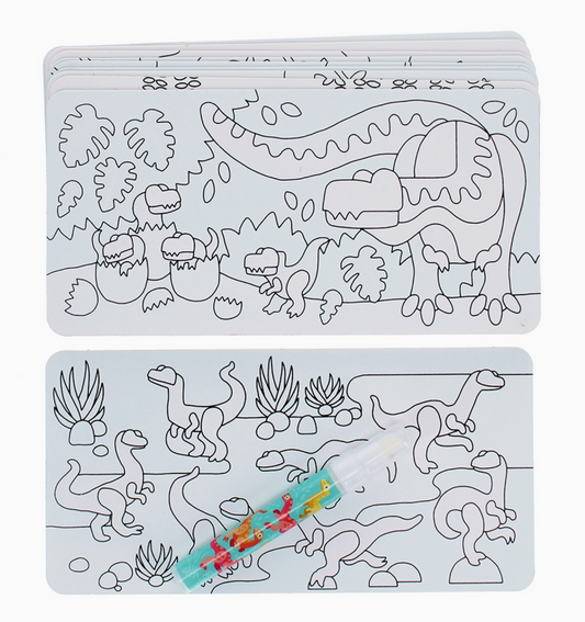 MAGIC WATER COLOUR CARDS - BABY DINOS | REX LONDON