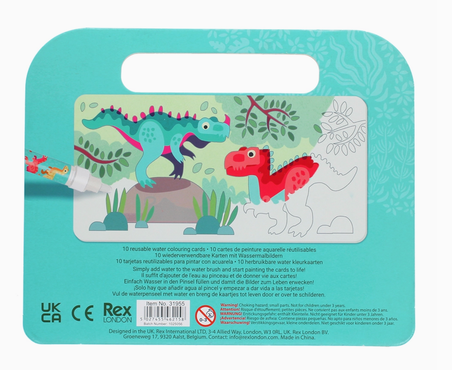 MAGIC WATER COLOUR CARDS - BABY DINOS | REX LONDON