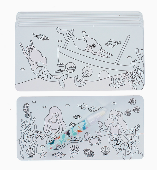 MAGIC WATER COLOUR CARDS - MERMAIDS | REX LONDON