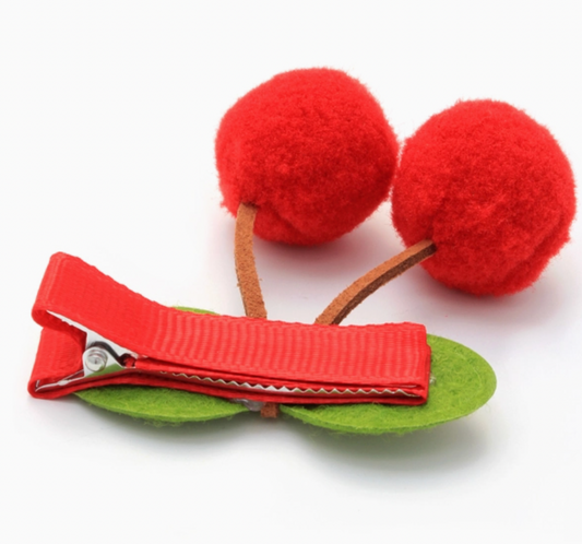3D CHERRY COVERED HAIR CLIPS | MOLLY & ROSE