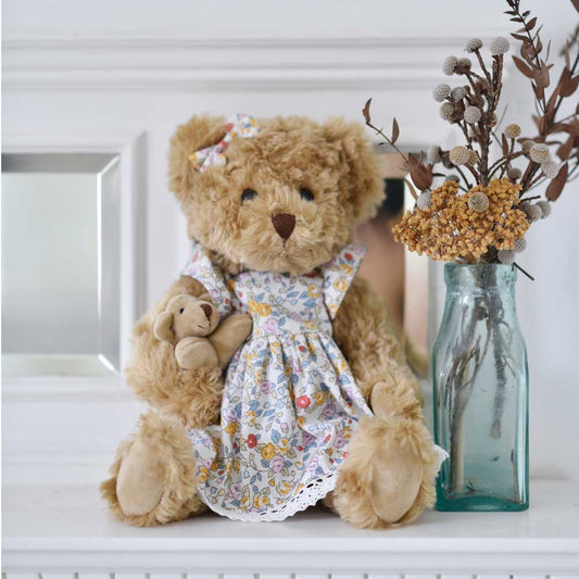 FLORAL DRESS TEDDY & BABY