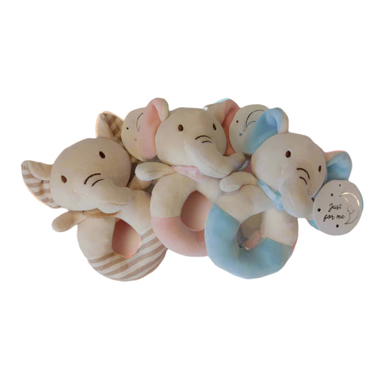 ELEPHANT RATTLE CIRCLE - 3 COLOURS