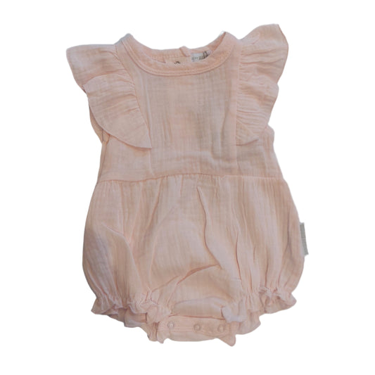 PINK FRILL COTTON ROMPER & BONNET SET - VINTAGE-INSPIRED BABY OUTFIT