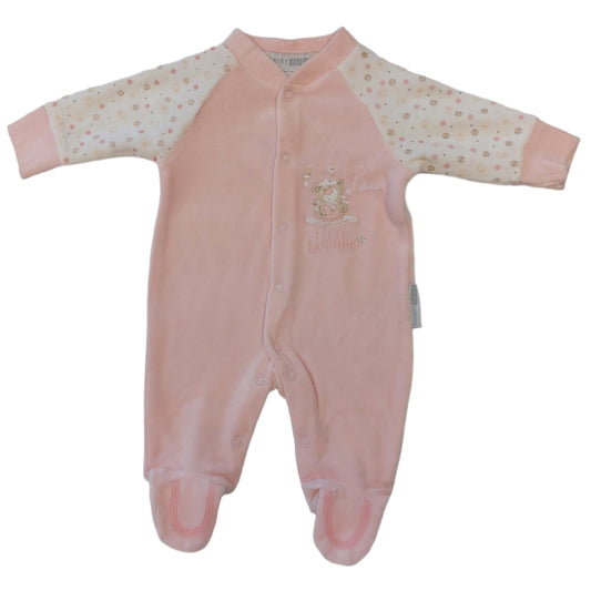 BATHTIME VELOUR ONSIE - Soft Cotton Blend Baby Sleepsuit (0–6 Months), PINK, BLUE
