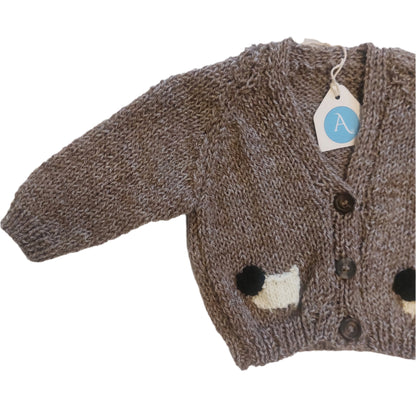 SHEEP CARDIGAN - TAUPE 1-2 YEARS