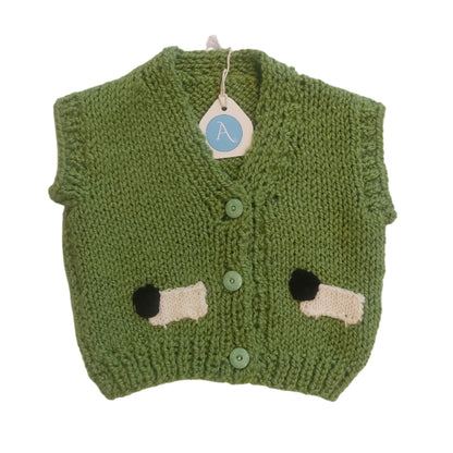 SHEEP VEST - GRASS GREEN 2-3 YEARS