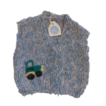 TRACTOR VEST - MOTTLED BLUE 2-3 YEARS