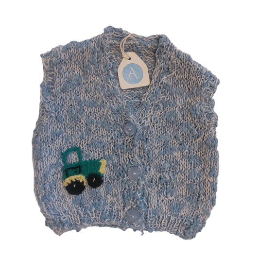 TRACTOR VEST - MOTTLED BLUE 2-3 YEARS