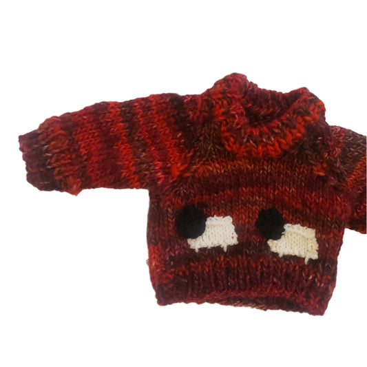 KNITTED SHEEP JUMPER - RED OMBRE NEWBORN