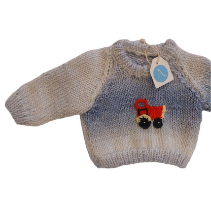 TRACTOR JUMPER - BLUE OMBRE 6-12 MONTHS