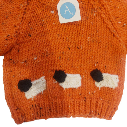 SHEEP JUMPER - SPECKLED ORANGE 1-2 YEARS