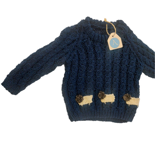 SHEEP JUMPER - NAVY 1-2 YEARS