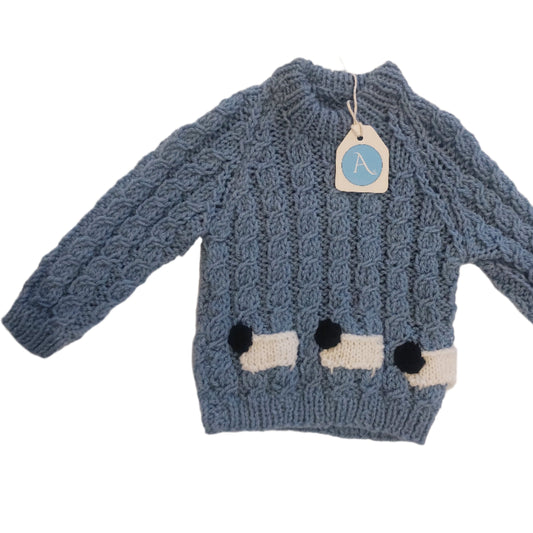 SHEEP JUMPER - ANNABEL'S BLUE 1-2 YEARS
