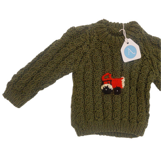 TRACTOR JUMPER - OLIVE GREEN 1-2 YEARS