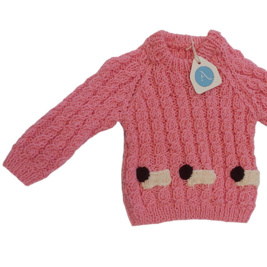 SHEEP JUMPER - PRETTY PINK 1-2 YEARS