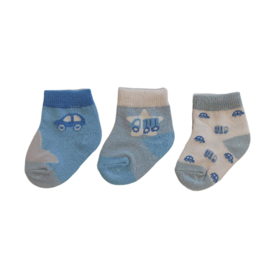 3 PACK BABY SOCKS - 2 COLOURS