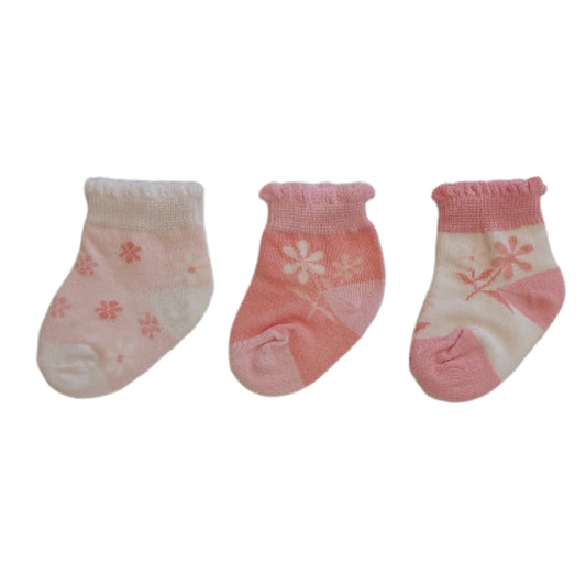 3 PACK BABY SOCKS - 2 COLOURS