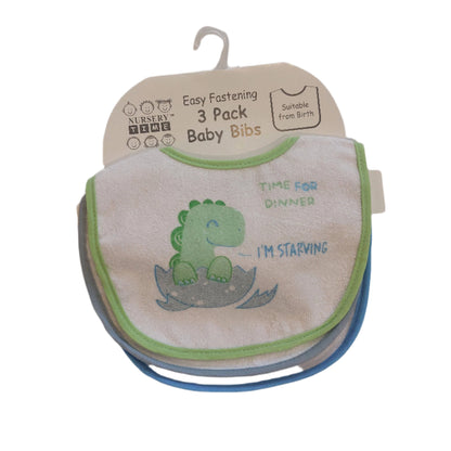 3 PACK MEAL BIBS WITH PEVA BACK