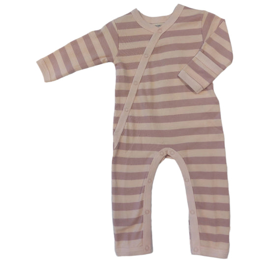 ORGANIC COTTON SLEEPSUIT - PINK BRETON STRIPE, 0-12 MONTHS