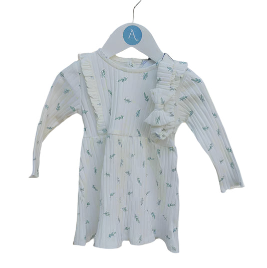 SAGE FLOWER DRESS WITH HEADBAND - 3 SIZES