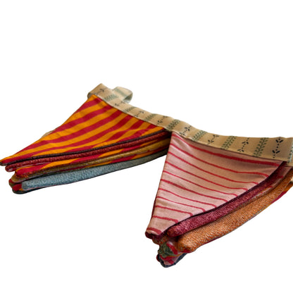 RUBARB & CUSTARD WITH VELVET RAINBOW BACK BUNTING | THE SUSSEX BUNTING COMPANY