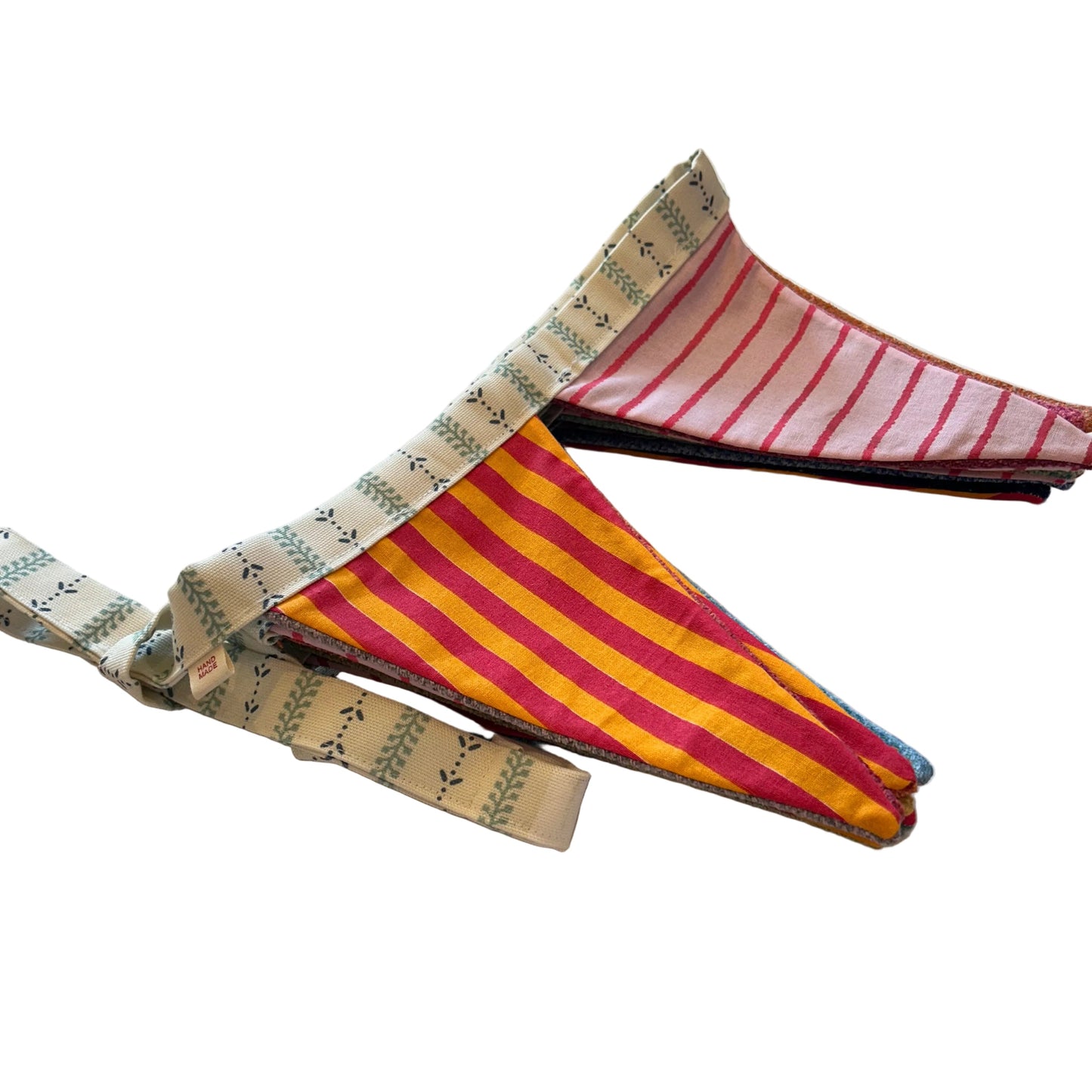 RUBARB & CUSTARD WITH VELVET RAINBOW BACK BUNTING | THE SUSSEX BUNTING COMPANY