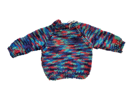 PURPLE & GREEN COLOUR JUMBLE JUMPER WITH SHEEP- 6-9 MONTHS