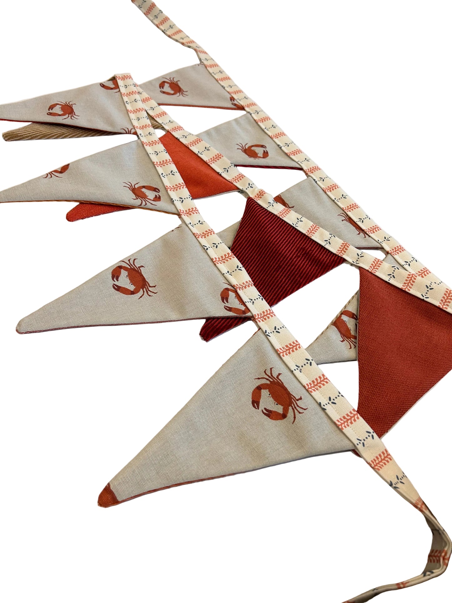 SOPHIE ALLPORT CRAB & ORANGE VELVET BUNTING | THE SUSSEX BUNTING COMPANY