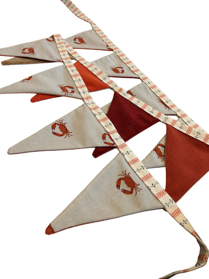 SOPHIE ALLPORT CRAB & ORANGE VELVET BUNTING | THE SUSSEX BUNTING COMPANY