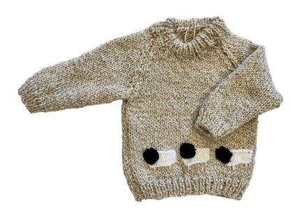 OATMEAL JUMPER WITH SHEEP - 1-2 YEARS