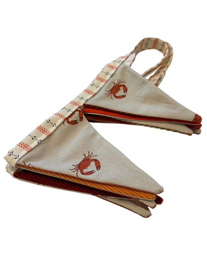 SOPHIE ALLPORT CRAB & ORANGE VELVET BUNTING | THE SUSSEX BUNTING COMPANY
