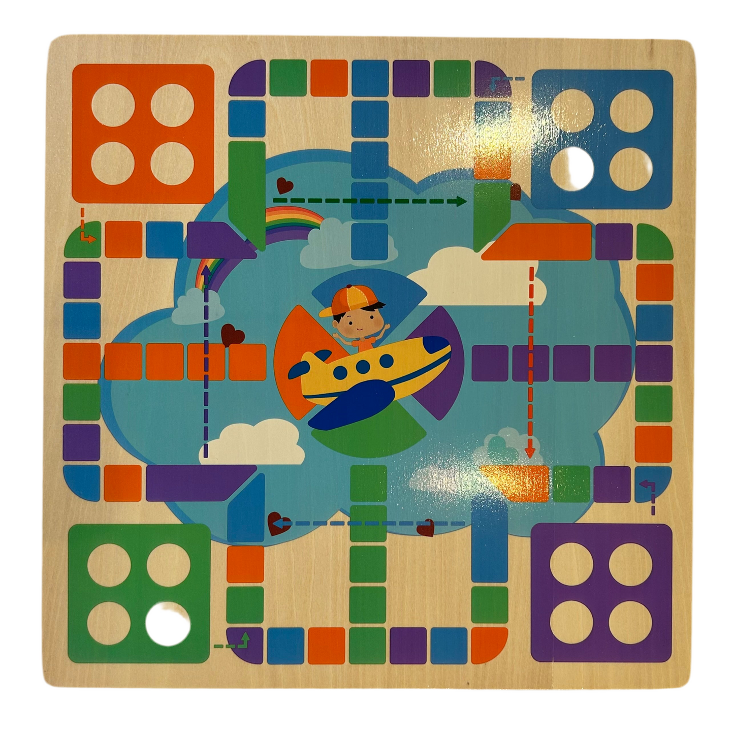 2 IN 1 WOODEN BOARD GAME - LUDO & SNAKES AND LADDERS
