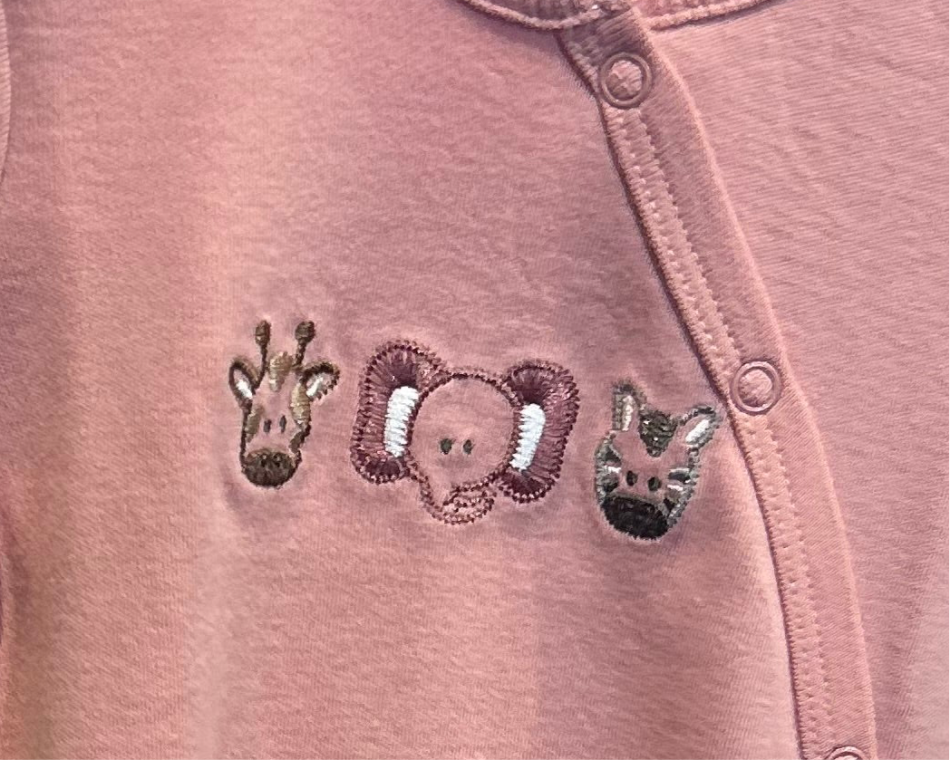 MAYORAL COTTON SLEEPSUIT - PINK JUNGLE FACES
