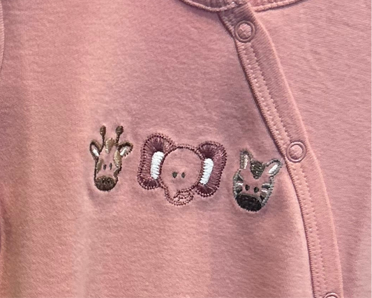MAYORAL COTTON SLEEPSUIT - PINK JUNGLE FACES