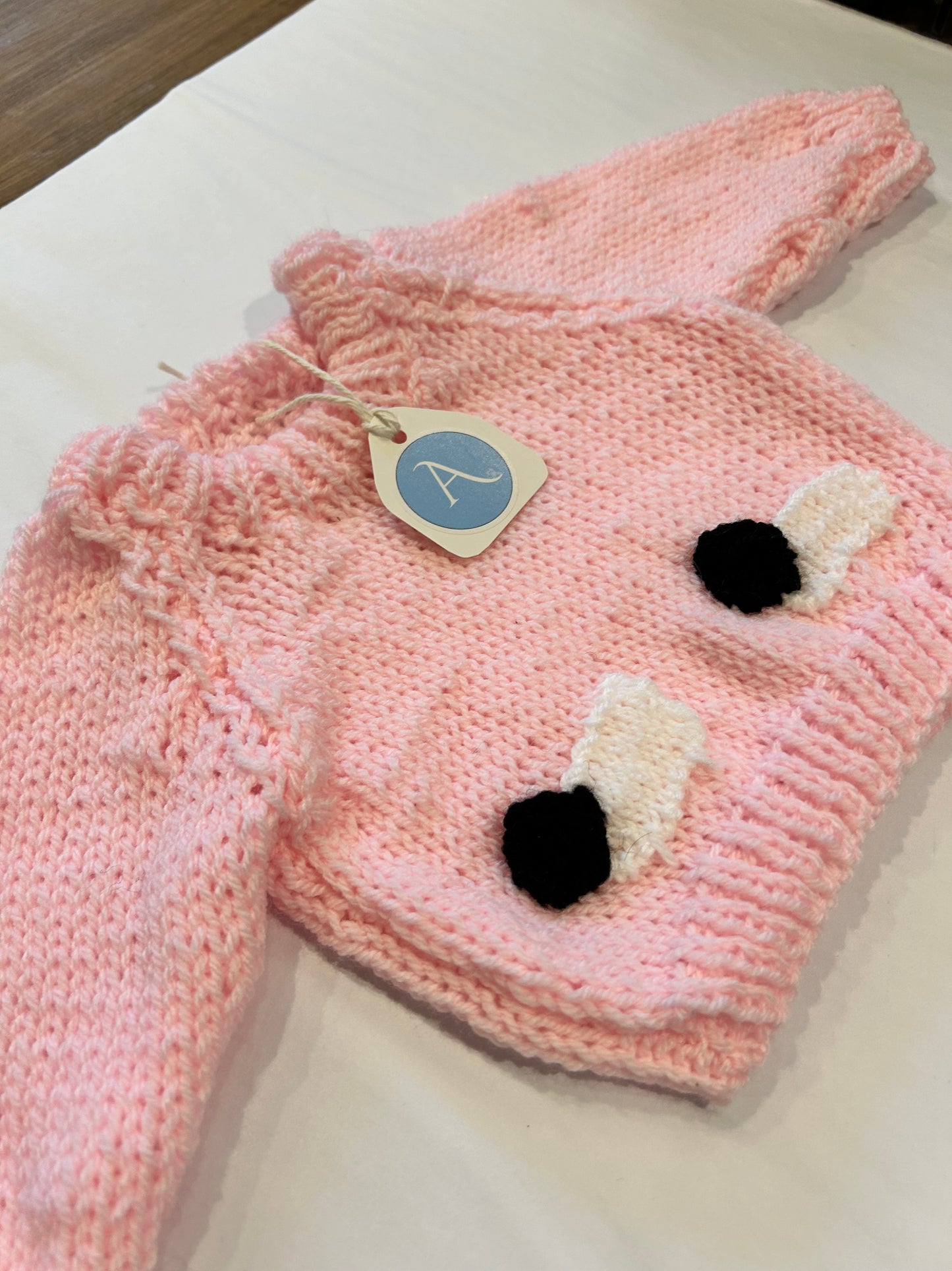 BABY PINK JUMPER WITH SHEEP- 6-9 MONTHS