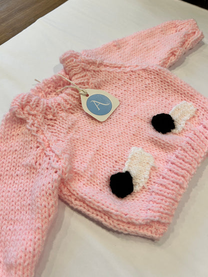 BABY PINK JUMPER WITH SHEEP- 6-9 MONTHS