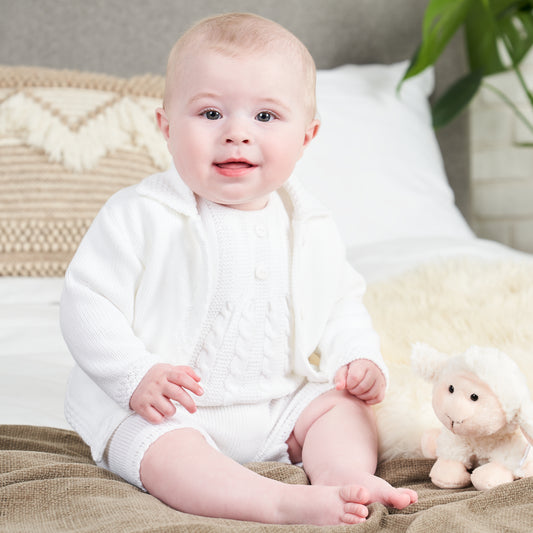 SOFT KNITTED BABY JACKET - BUTTON-FRONT KNITWEAR FOR NEWBORNS TO 12 MONTHS