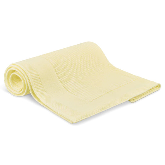 FINE KNIT SOFT BABY RECEIVING SHAWL - LEMON YELLOW | DANDELION
