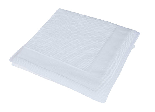 FINE KNIT SOFT BABY RECEIVING SHAWL - CLASSIC WHITE | DANDELION
