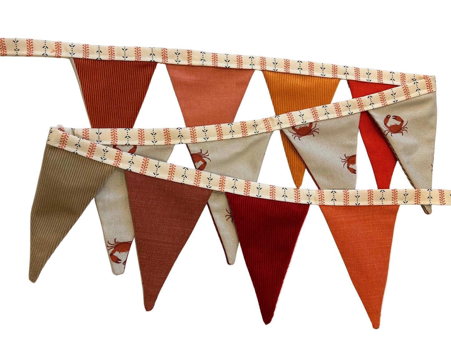 SOPHIE ALLPORT CRAB & ORANGE VELVET BUNTING | THE SUSSEX BUNTING COMPANY