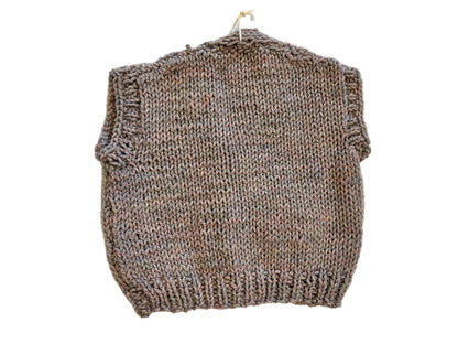 MAUVE WITH DAISY BUTTON UP GILET - 6-9 MONTHS