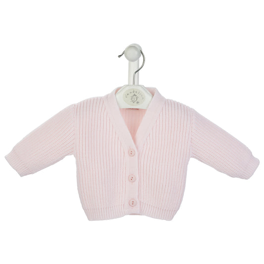 KNITTED BABY CARDIGAN - SOFT ACRYLIC BUTTON-FRONT, 0–12 MONTHS