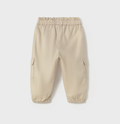 BABY BEIGE STRETCHY WAIST CARGO TROUSERS | MAYORAL 