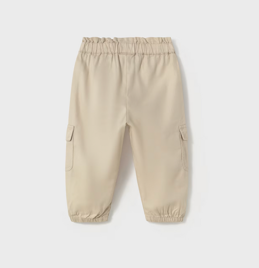 BABY BEIGE STRETCHY WAIST CARGO TROUSERS | MAYORAL 