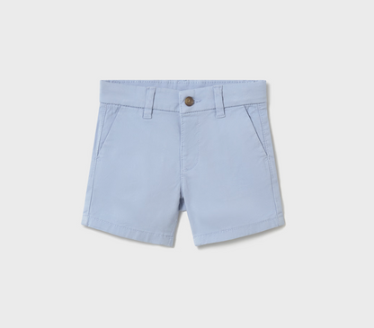 Light blue shorts. BABY BOY BASIC BLUE SUMMER CHINO SHORTS | MAYORAL